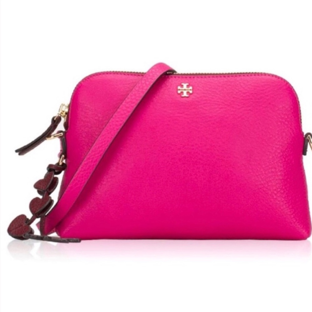 💕Tory Burch Crossbody Peace Hot Pebbled Leather